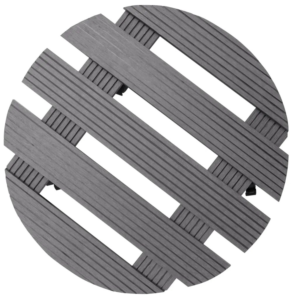 Suportes com rodas para vasos 2 pcs Ø30x7,5 cm WPC cinzento