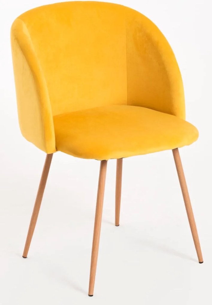 Pack 4 Cadeiras Velt Veludo - Amarelo