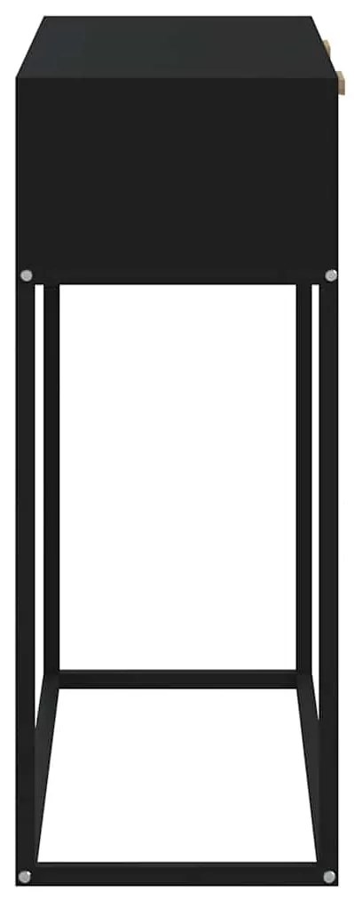 Mesa consola 80x30x75 cm derivados de madeira e ferro preto