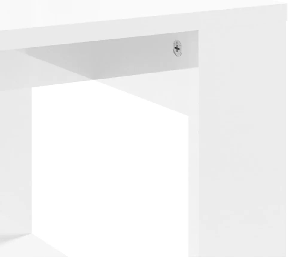 Mesa de centro 102x50x35 cm derivados madeira branco brilhante