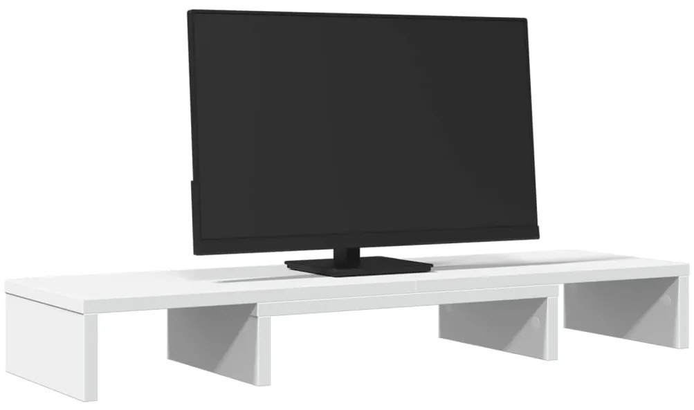Suporte para monitor ajustável derivados de madeira branco