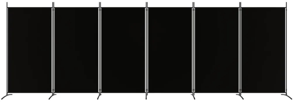 Divisória de quarto com 6 painéis 520x180 cm tecido preto