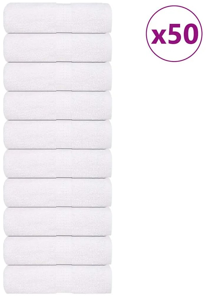 vidaXL Toalhas de bidé 50 pcs FROGN 30x50 cm 100% algodão branco