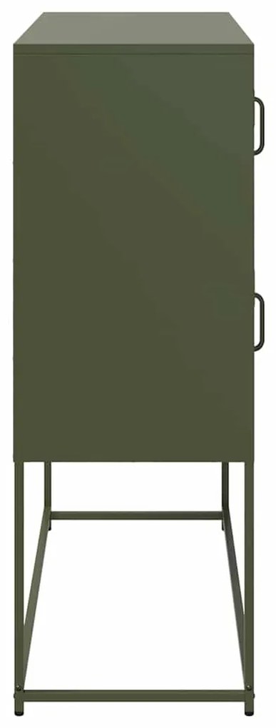Aparador 100,5x39x107 cm aço laminado a frio verde-azeitona