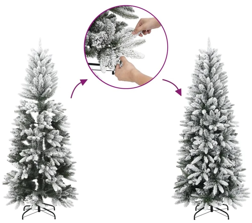 Árvore de Natal artificial com neve PVC &amp; PE 150 cm