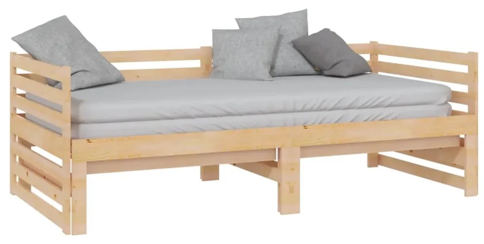 Sofá-cama de puxar 2x(90x200) cm pinho maciço