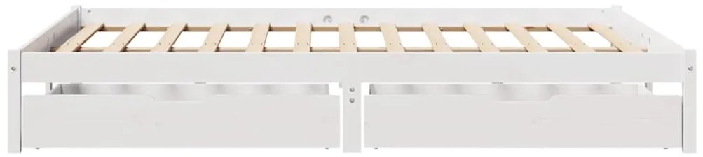 Cama sem colchão 135x190 cm madeira de pinho maciça branco