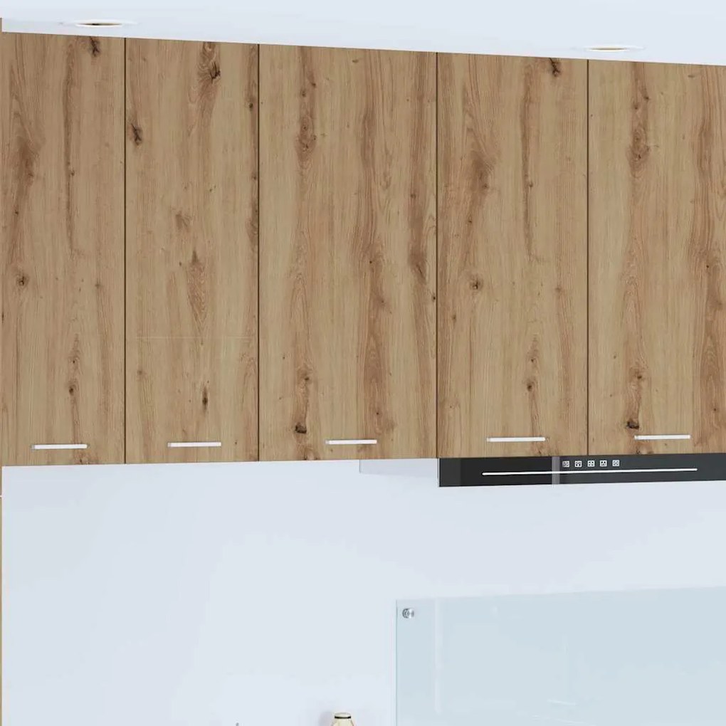 vidaXL Armário suspenso com porta Riga Carvalho Artesanal e Branco