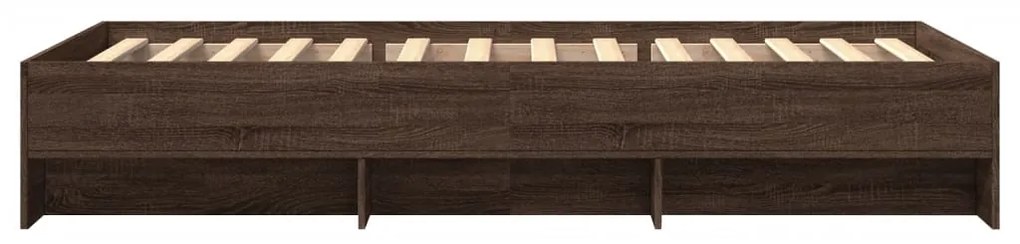 Estrutura cama s/ colchão derivados madeira carvalho castanho