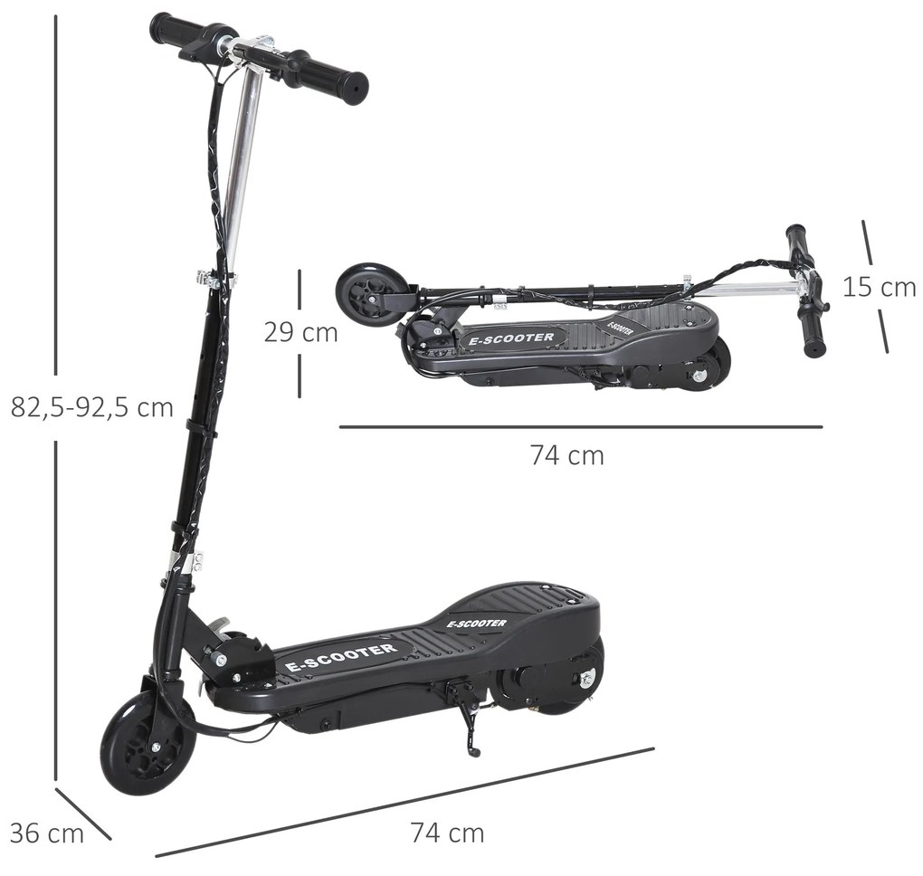 HOMCOM Trotinete Elétrica Criança De 7-14 Anos E-Scooter Dobrável Guia