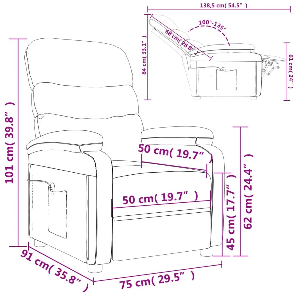 Cadeira de massagens couro artificial cinzento