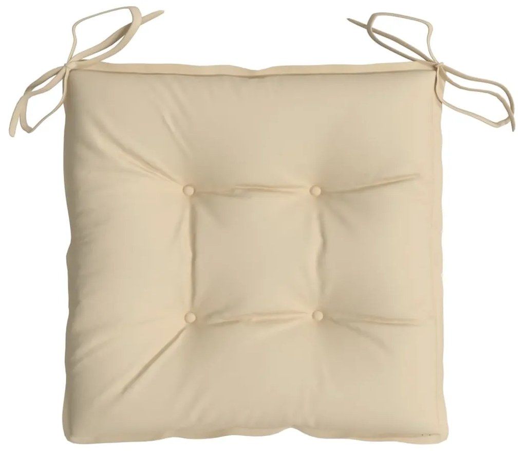Almofadões de cadeira 6 pcs 50x50x7 cm tecido oxford bege