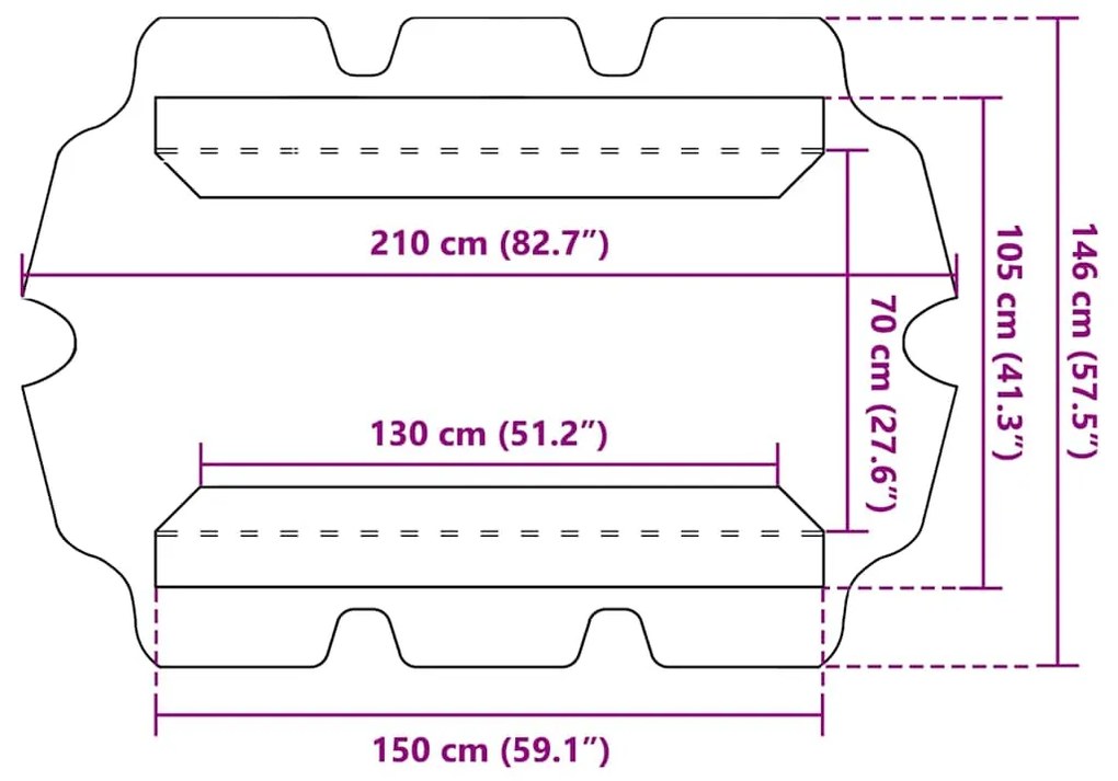 Toldo suplente p/ baloiço de jardim 150/130x105/70 cm creme