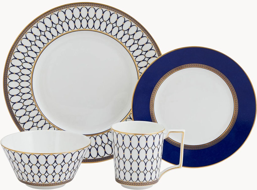 Conjunto de pequeno-almoço em Fine Bone China Renaissance, conjunto de 4