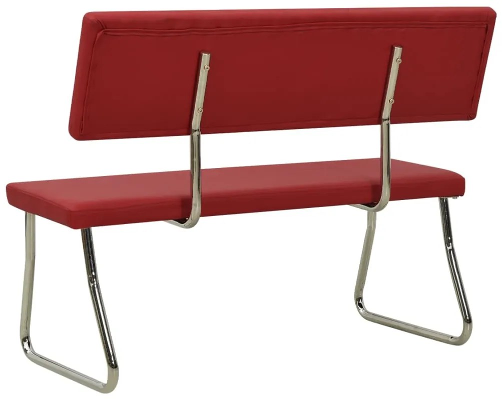 Banco 110 cm couro artificial vermelho tinto