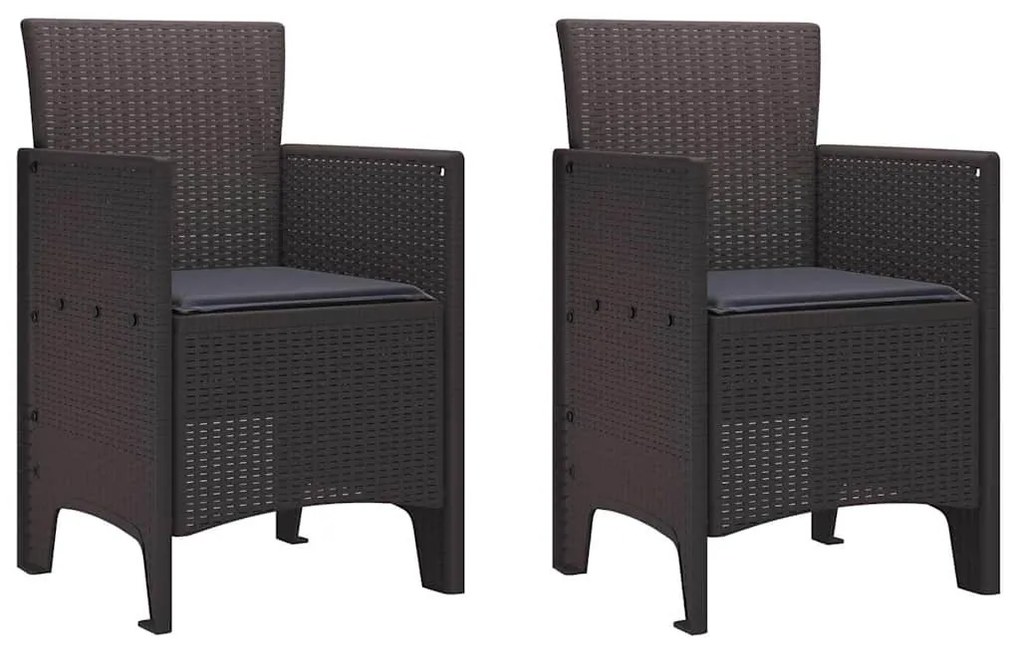 Conjunto de Jantar de Jardim 3 pcs Castanho 100 x 100 x 73 cm