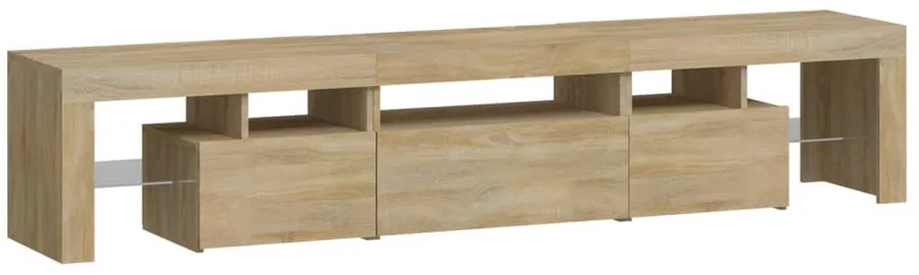 Móvel de TV com luzes LED 200x36,5x40 cm carvalho sonoma