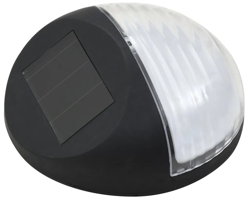 Candeeiro de parede solar LED de exterior 24 pcs preto redondo