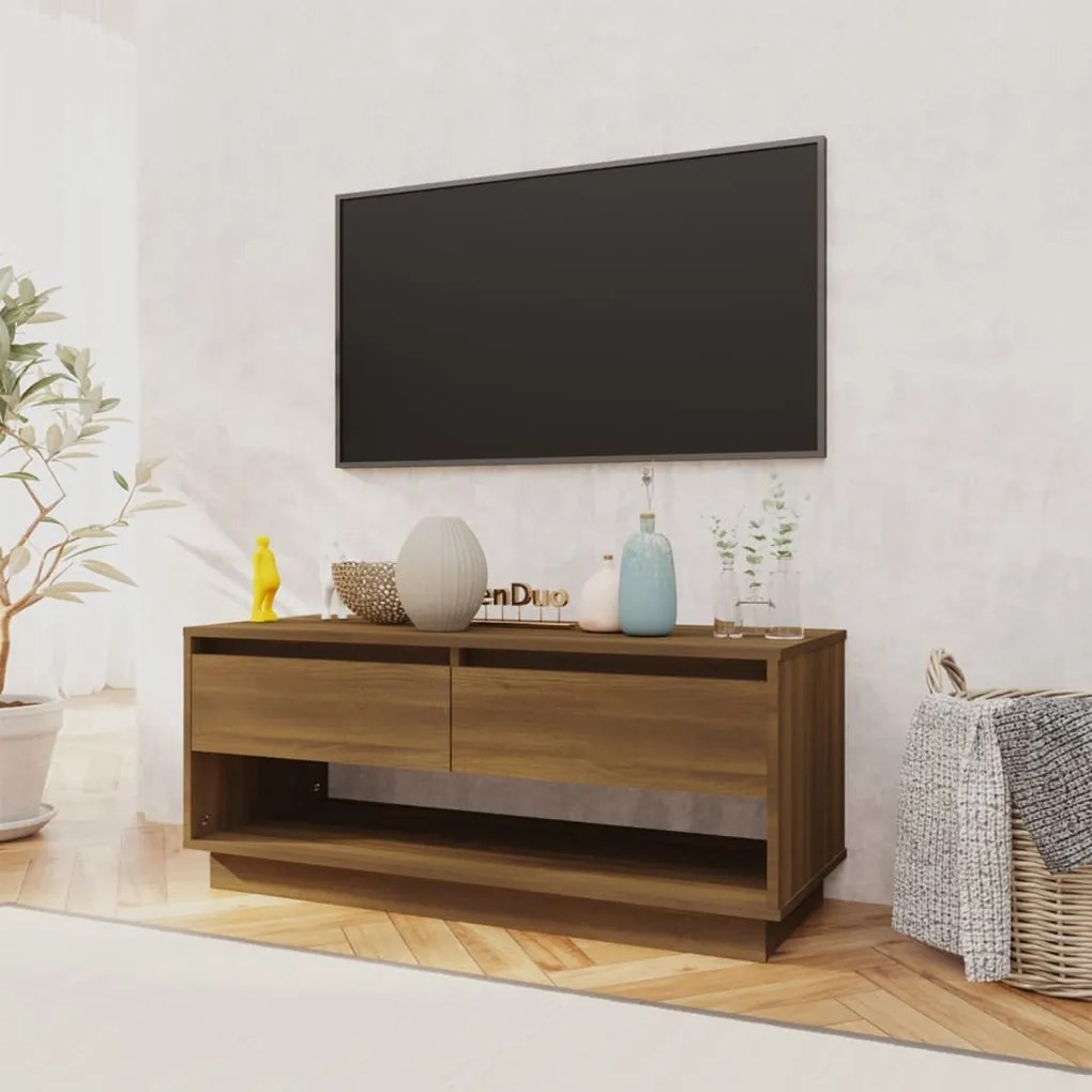 Móvel p/ TV 102x41x44 cm derivados de madeira carvalho castanho