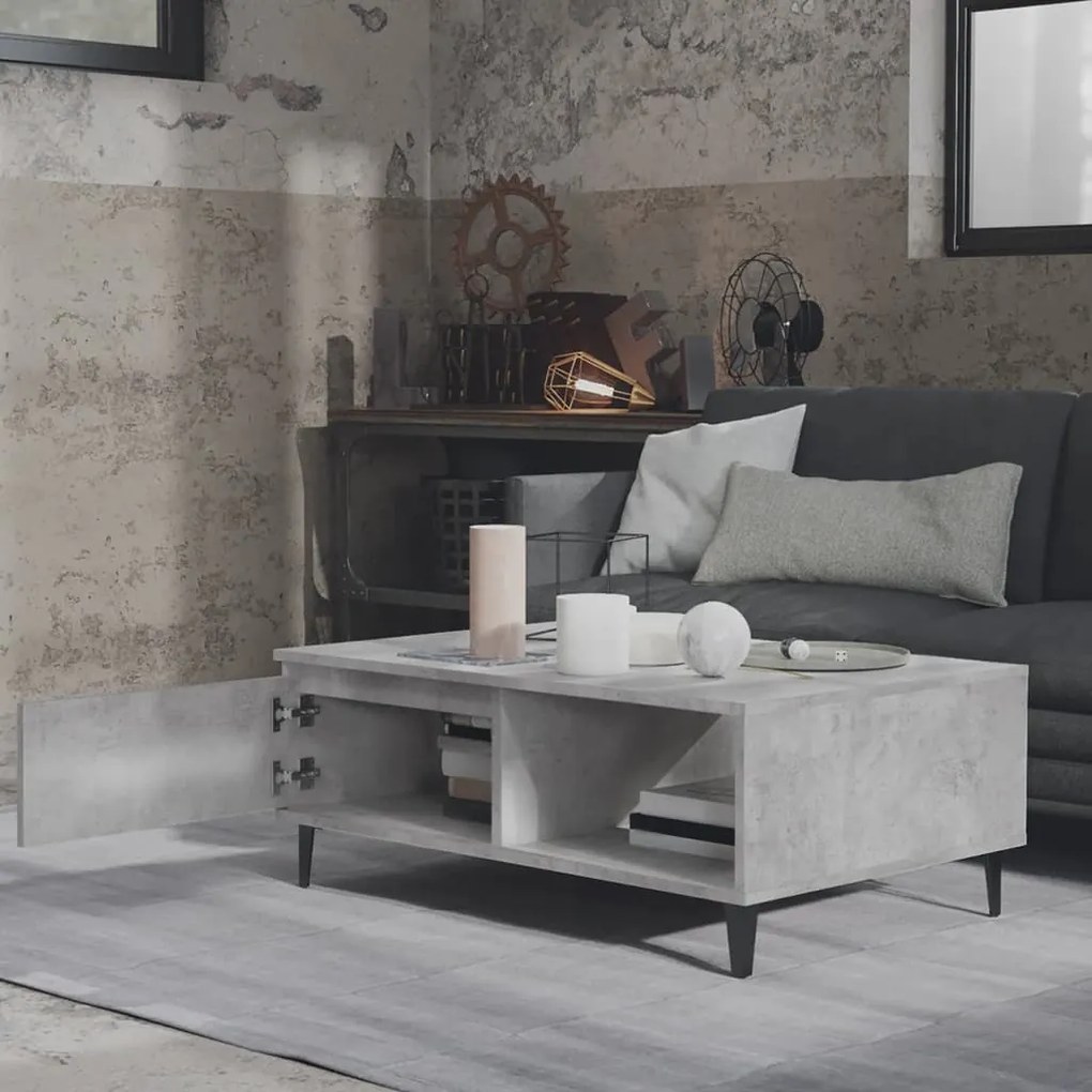 Mesa de centro 90x60x35 cm derivados madeira cinzento cimento