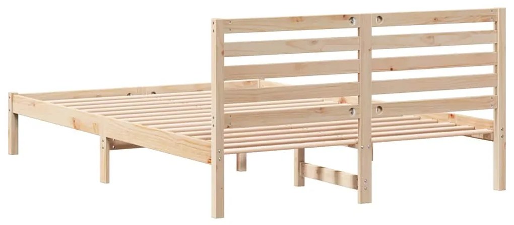 Estrutura da Cama com cabeceira Castanho 140 x 220 cm