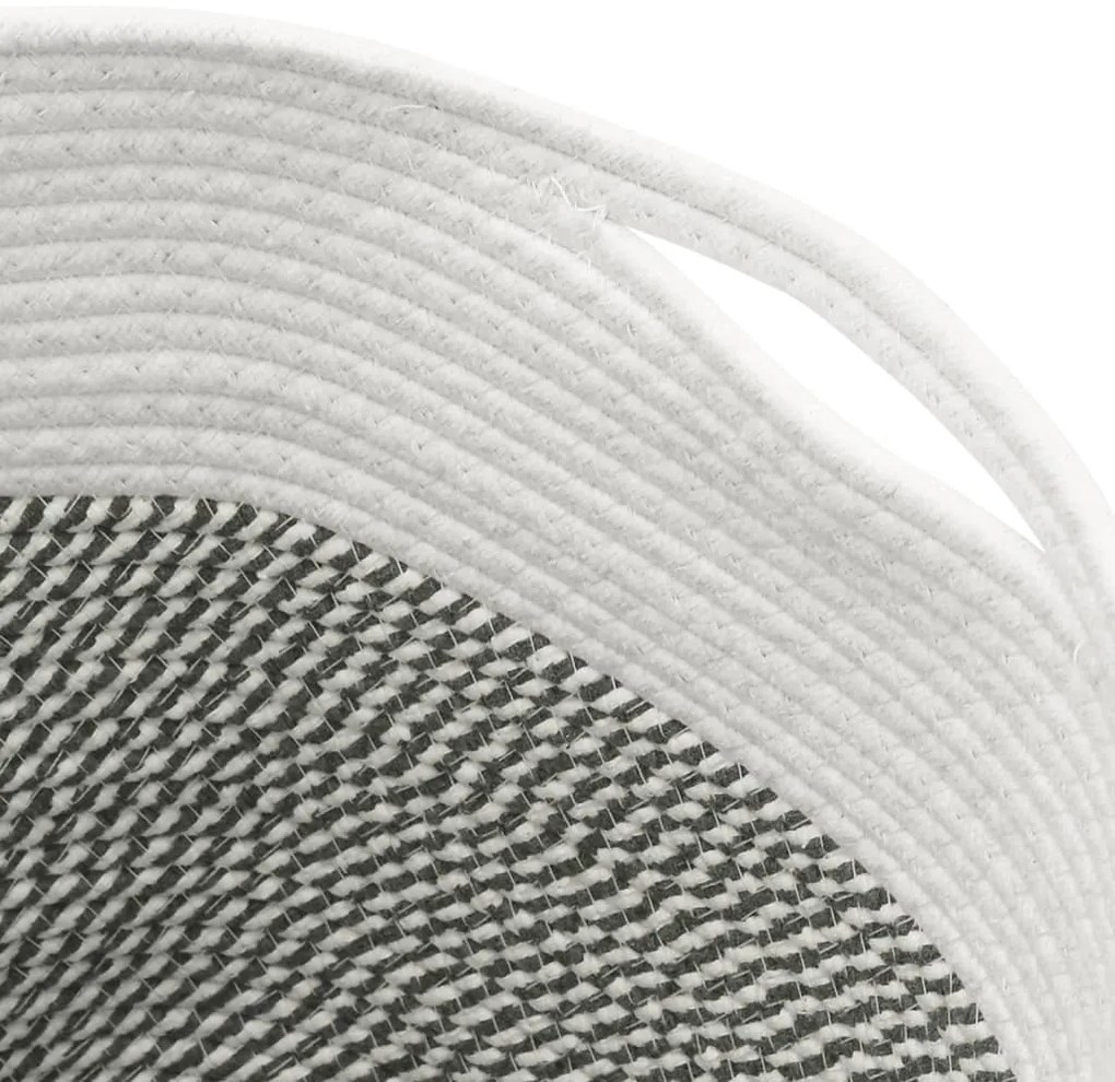 Cesto de arrumação Ø40x35 cm algodão cinzento e branco