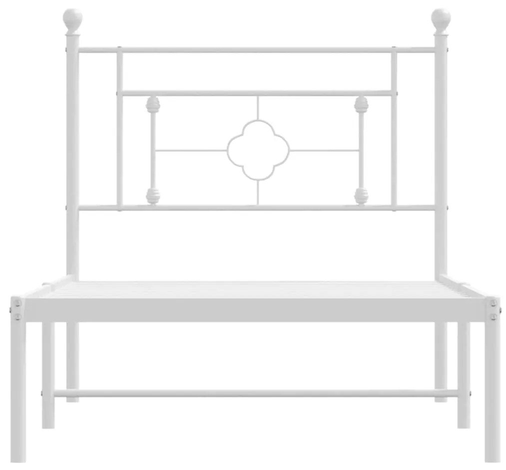 Estrutura de cama com cabeceira 90x200 cm metal branco