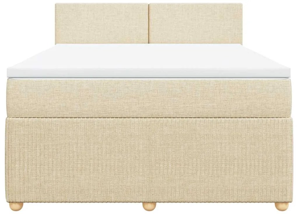 Cama com molas/colchão 140x200 cm tecido cor creme