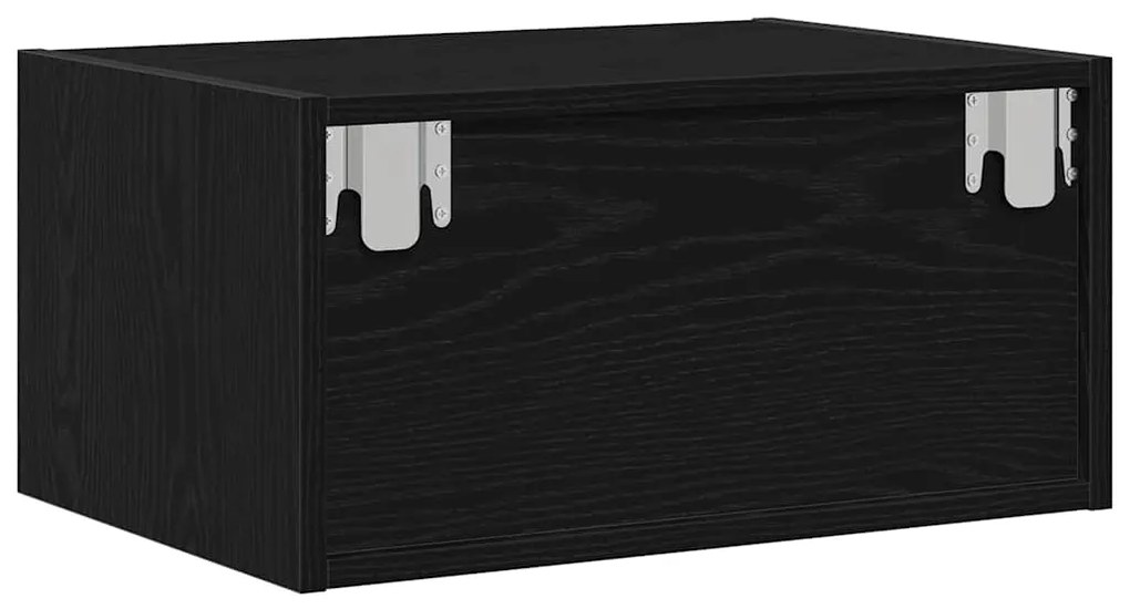 Mesa de cabeceira de parede com luzes LED carvalho preto