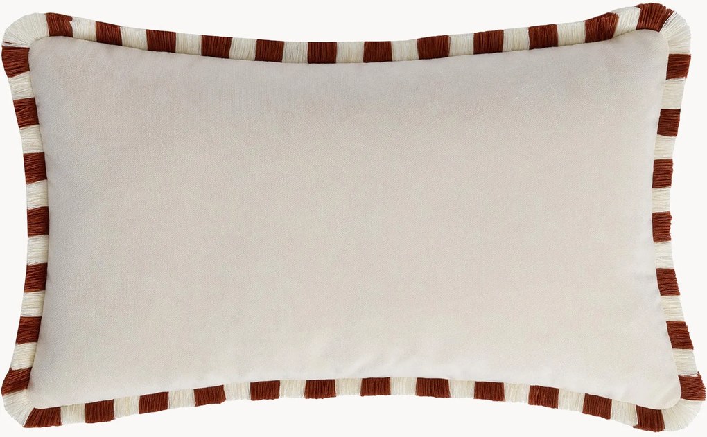 Almofada de veludo artesanal com franjas Happy Pillow