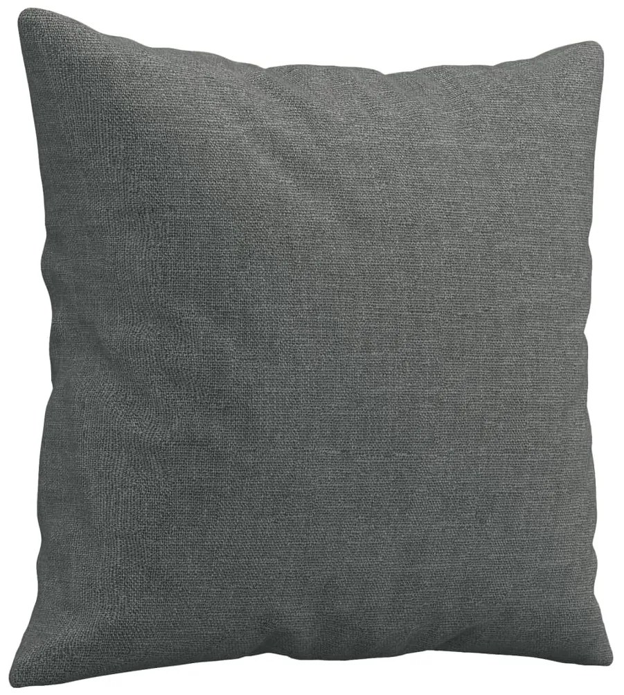 2 pcs conjunto de sofás com almofadas tecido cinzento-escuro