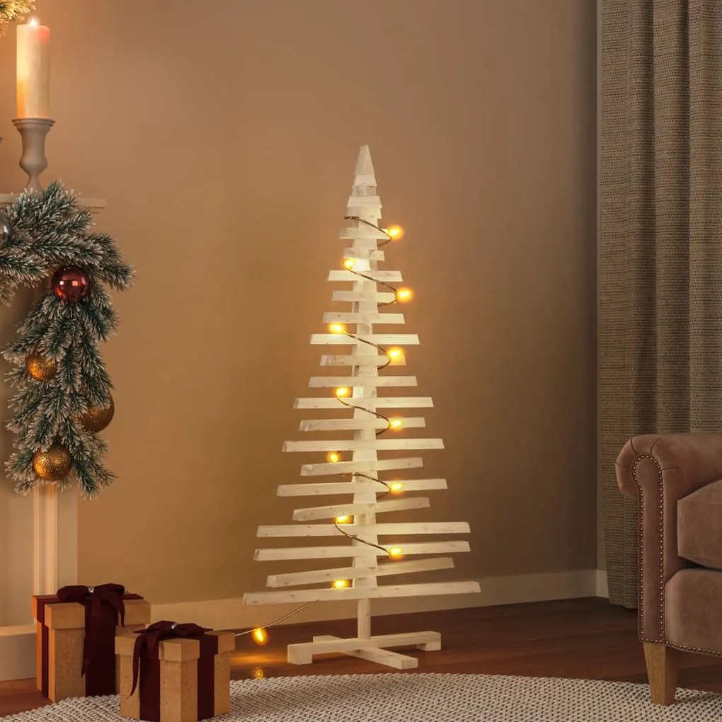 vidaXL Árvore de Natal decorativa 120 cm madeira de pinho maciça
