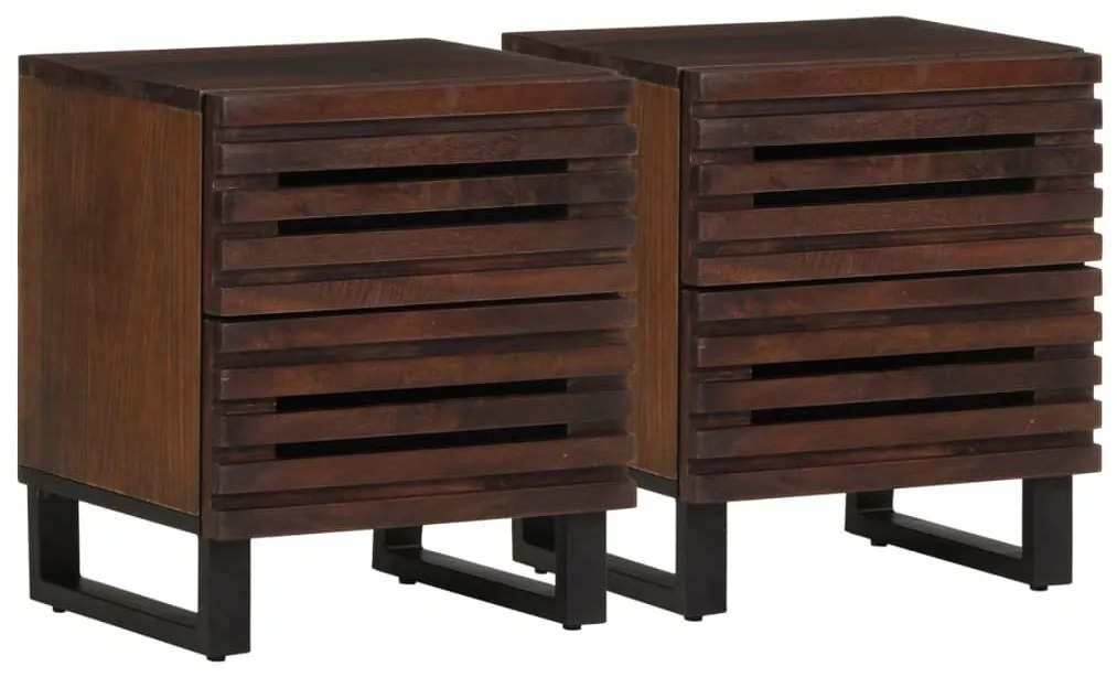 Mesas de cabeceira 2 pcs 40x34x46 cm madeira mangueira maciça