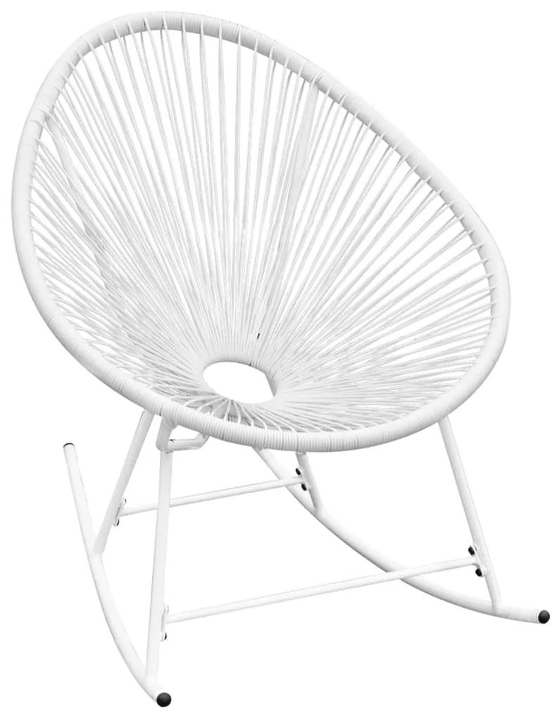 42074 vidaXL Cadeira de baloiço para jardim vime PE branco