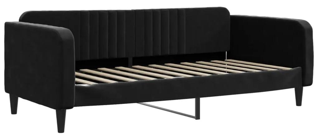 Sofá-cama com colchão 100x200 cm veludo preto
