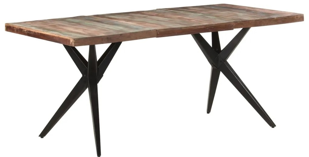 Mesa de jantar 180x90x76 cm madeira recuperada maciça
