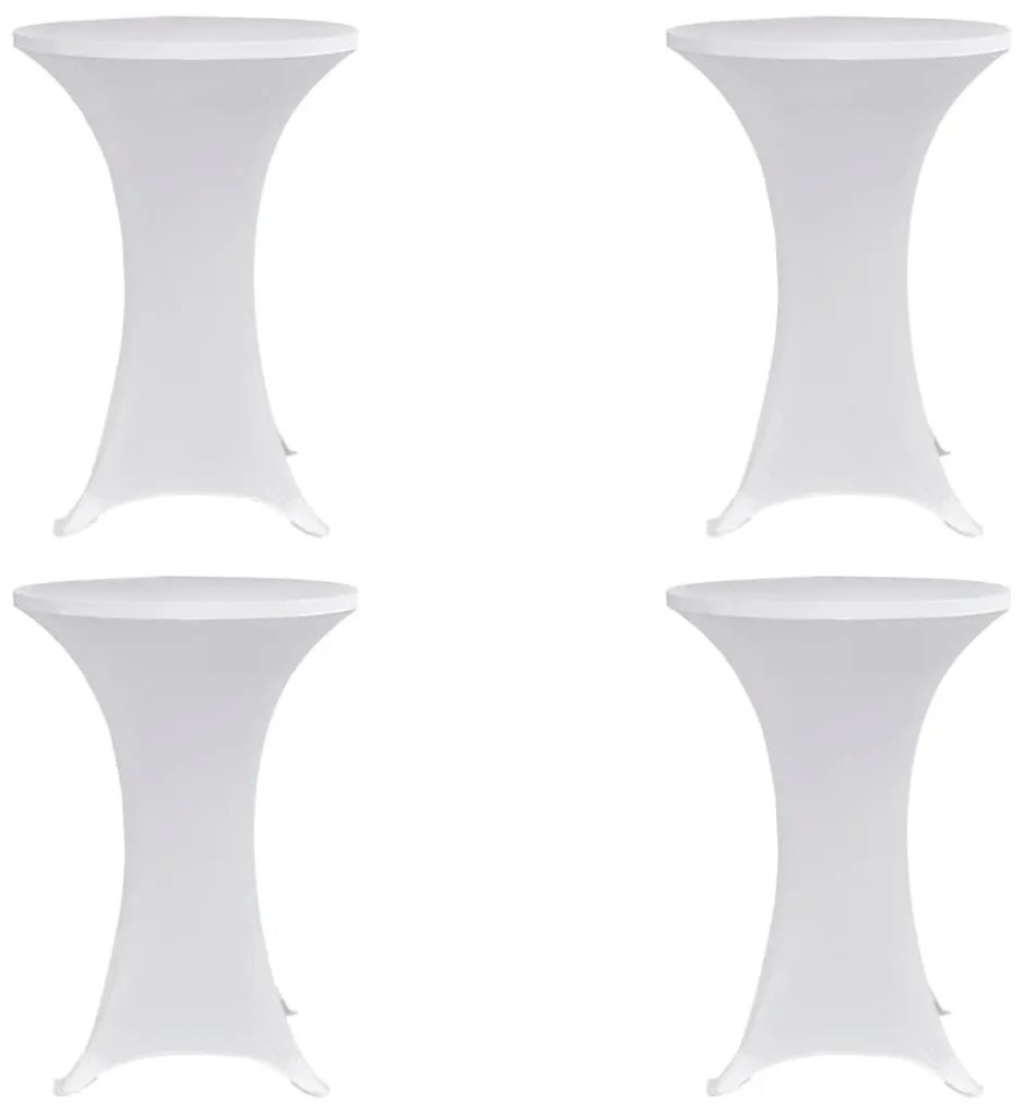 vidaXL Capa para mesa de pé elástica Ø70 cm 4 pcs branco
