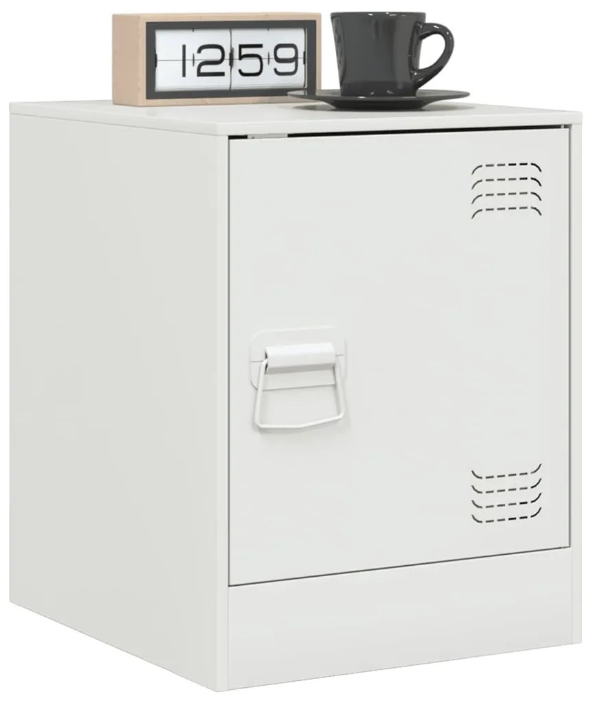 Mesas de cabeceira 2 pcs 34,5x39x44 cm aço branco