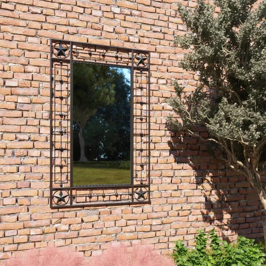 275613 vidaXL Espelho de parede para jardim retangular 50x80 cm preto