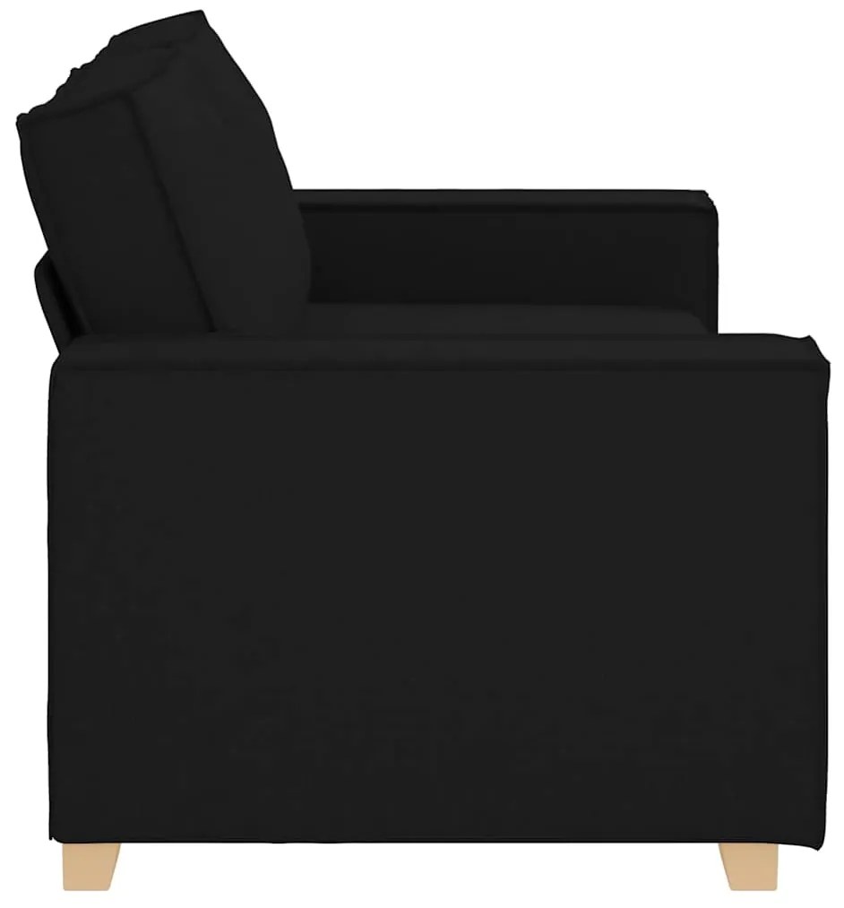Sofá de 2 lugares preto 140 cm tecido