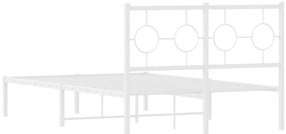 Estrutura de cama com cabeceira 120x190 cm metal branco