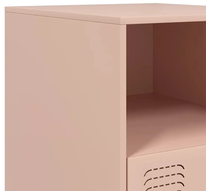 Mesas de cabeceira 2 pcs 34,5x39x44 cm aço rosa
