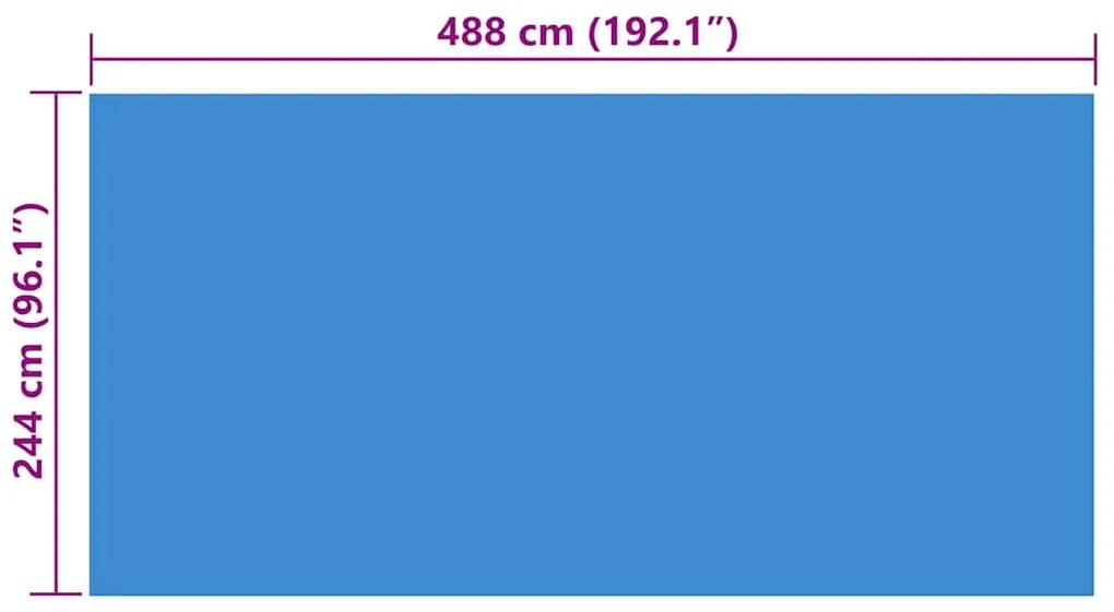 Cobertura para piscina 488x244 cm PE azul