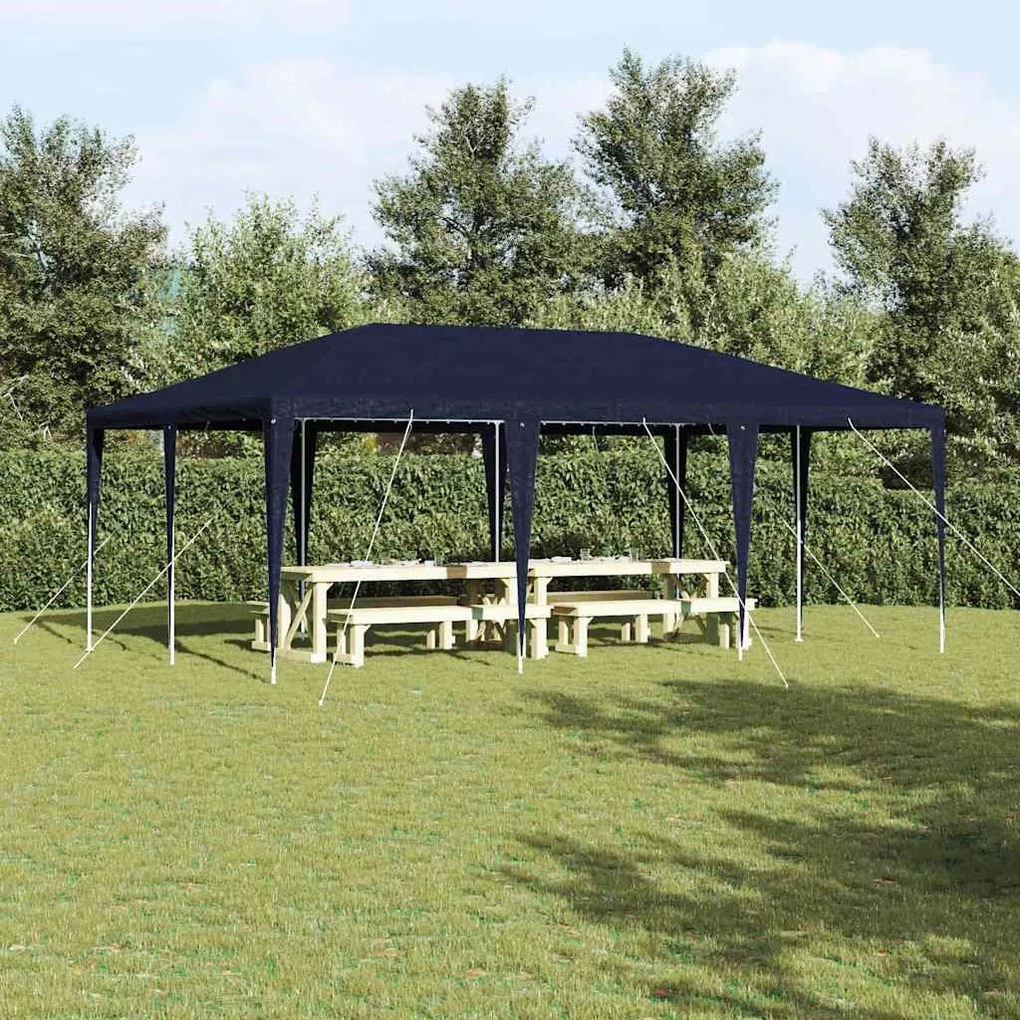 vidaXL Tenda de Festa Azul 600 x 400 x 266 cm Polietileno e Aço