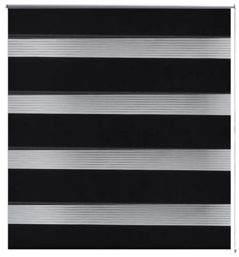 Estore de rolo 120 x 230 cm, linhas de zebra / Preto
