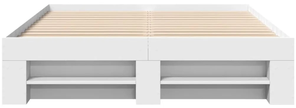 Estrutura de cama 140x200 cm derivados de madeira branco