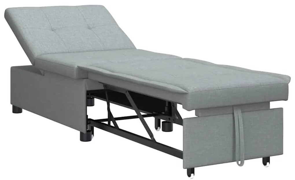 Sofá-cama 3 em 1 - Sofá Retrátil em Tecido Cinza Claro