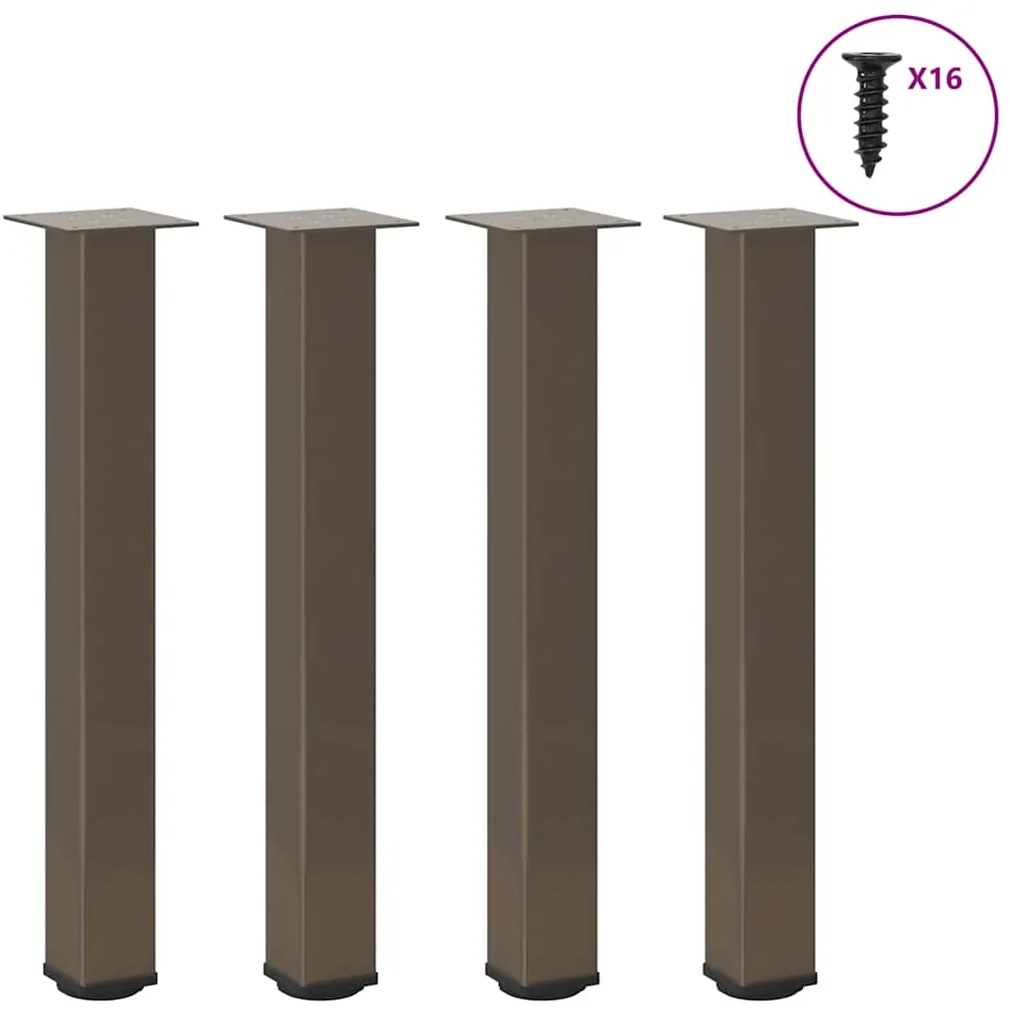 Pés de mesa de console 4 peças aço natural 72-74 cm aço