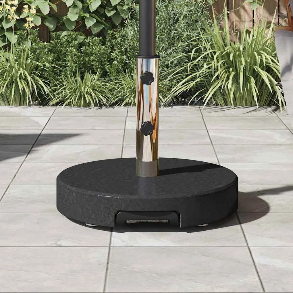 Base de Parasol com Rodas e Alça Granito Preto 29 kg Redonda