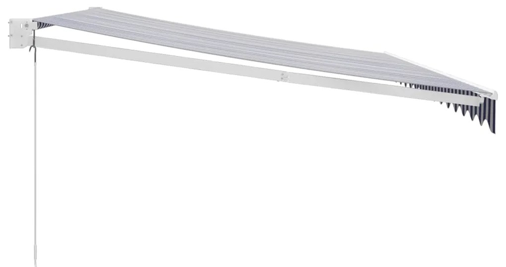 Toldo retrátil 4,5x3 m tecido e alumínio azul e branco
